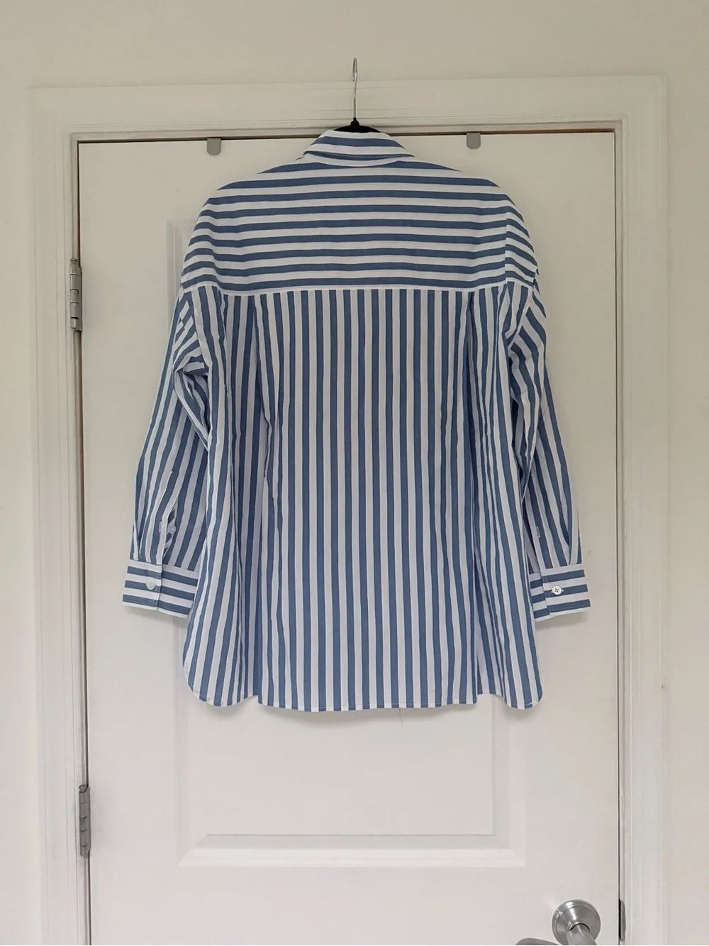 Madewell Oversized Button Down Blue White Striped Shirt | S | EUC - Picture 3 of 4